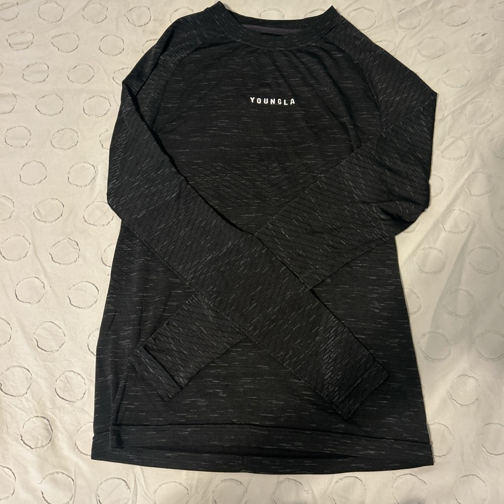 YoungLA Men's Charcoal Long Sleeve Tee